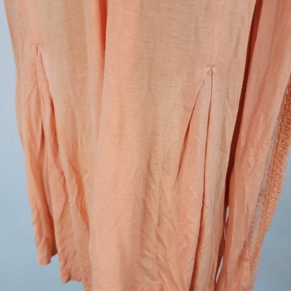 Free People Sz L Jojo Havana Top Long Sleeve Lace Pleats - Picture 5 of 11